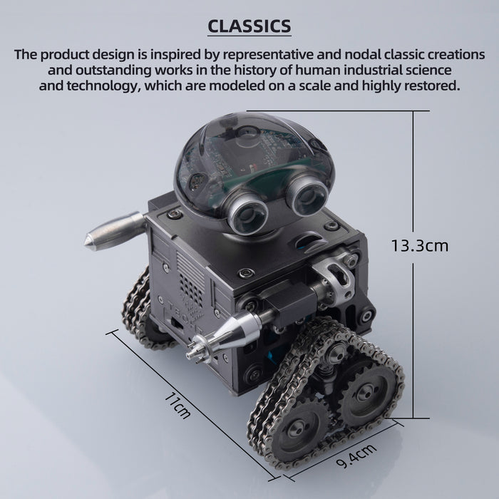 160PCS DIY Metal Robot Tank Building Kit with Bluetooth Speaker&Remote Control&Puzzle Engine