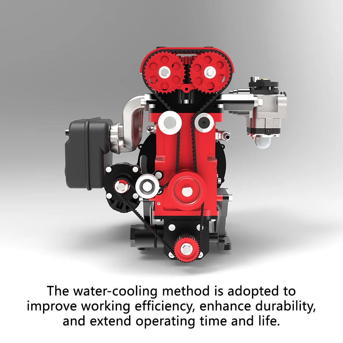 L4 Engine GS-L4 36cc DOHC Inline 4 Cylinder 4 Stroke Water-Cooled L4 RC Gasoline Engine Model that Works - Speed Up to 12,000rpm