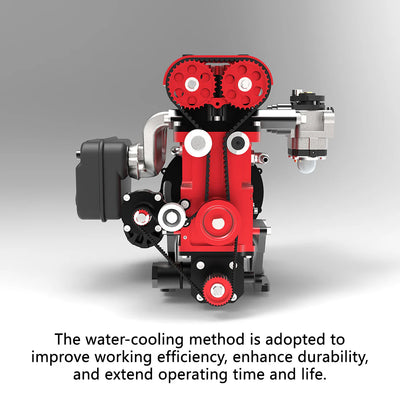 L4 Engine GS-L4 36cc DOHC Inline 4 Cylinder 4 Stroke Water-Cooled L4 RC Gasoline Engine Model that Works - Speed Up to 12,000rpm