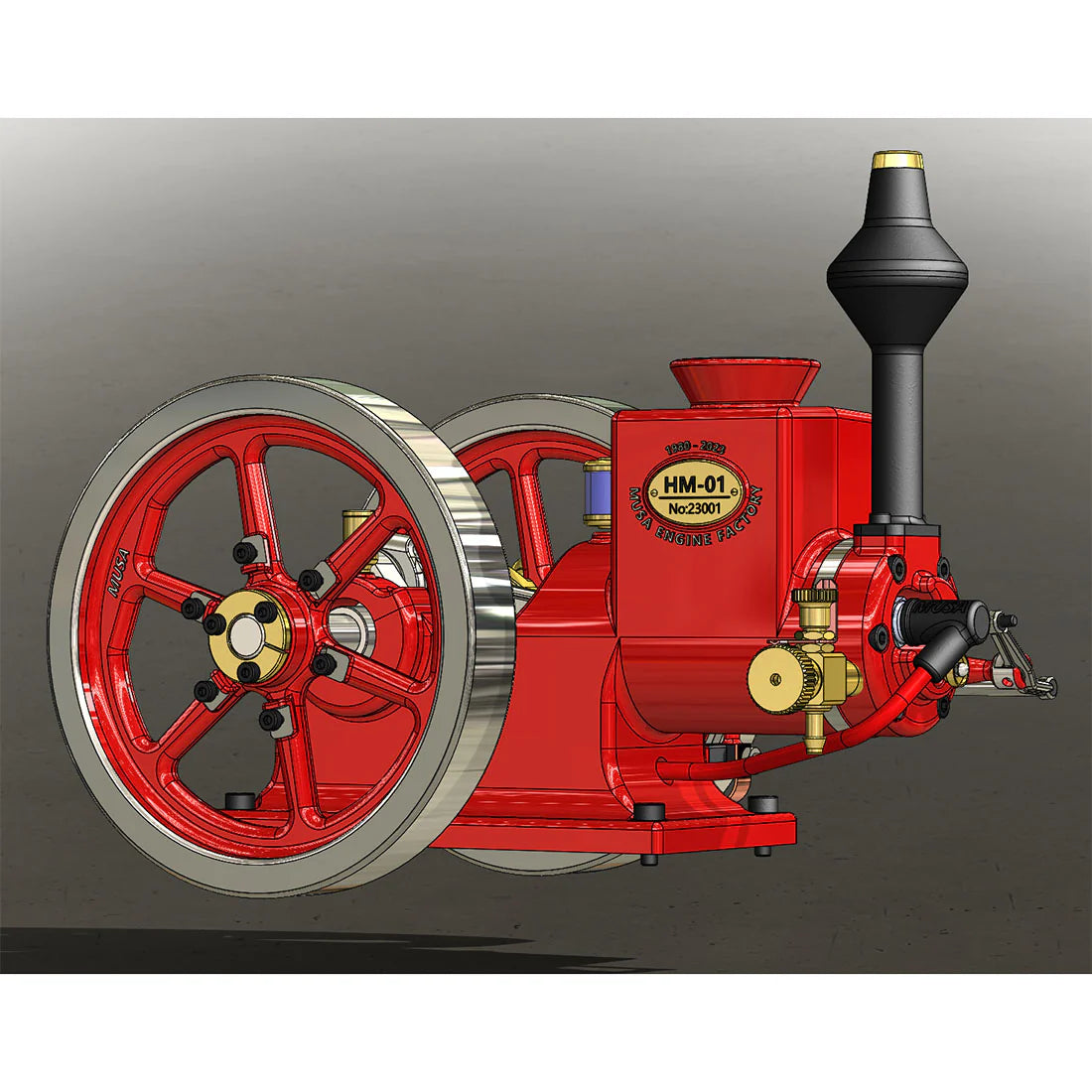 HM-01 7cc Antique Hit and Miss Engine 4-stroke Stationary Engine Horizontal IC Engine Model That Works