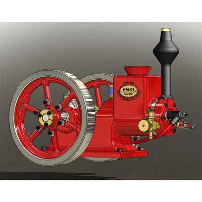 HM-01 7cc Antique Hit and Miss Engine 4-stroke Stationary Engine Horizontal IC Engine Model That Works