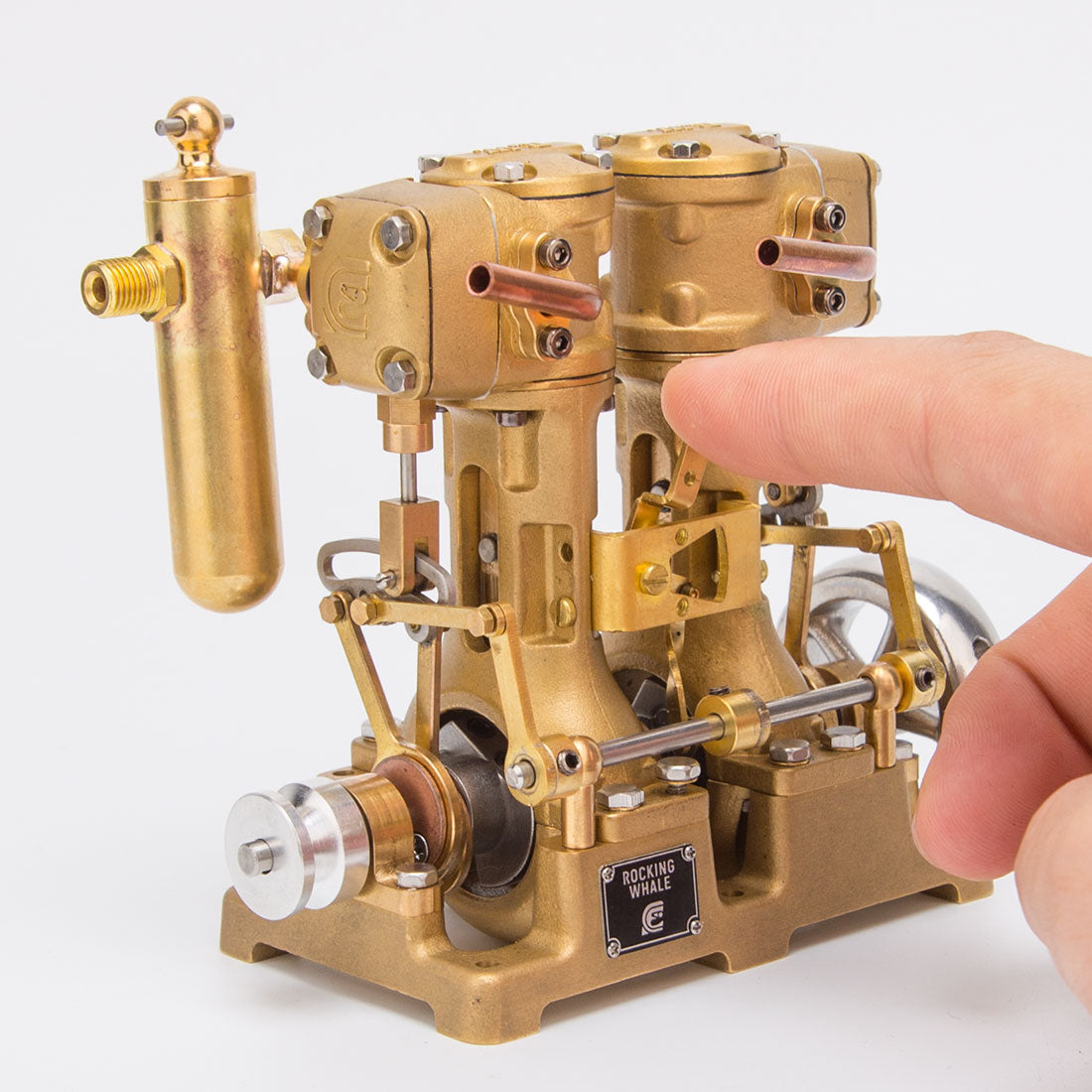 RW-L2 Retro Mini Inline 2 Cylinder Steam Engine Model for 70-130cm Steamship