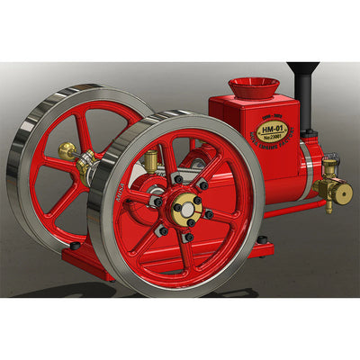 HM-01 7cc Antique Hit and Miss Engine 4-stroke Stationary Engine Horizontal IC Engine Model That Works