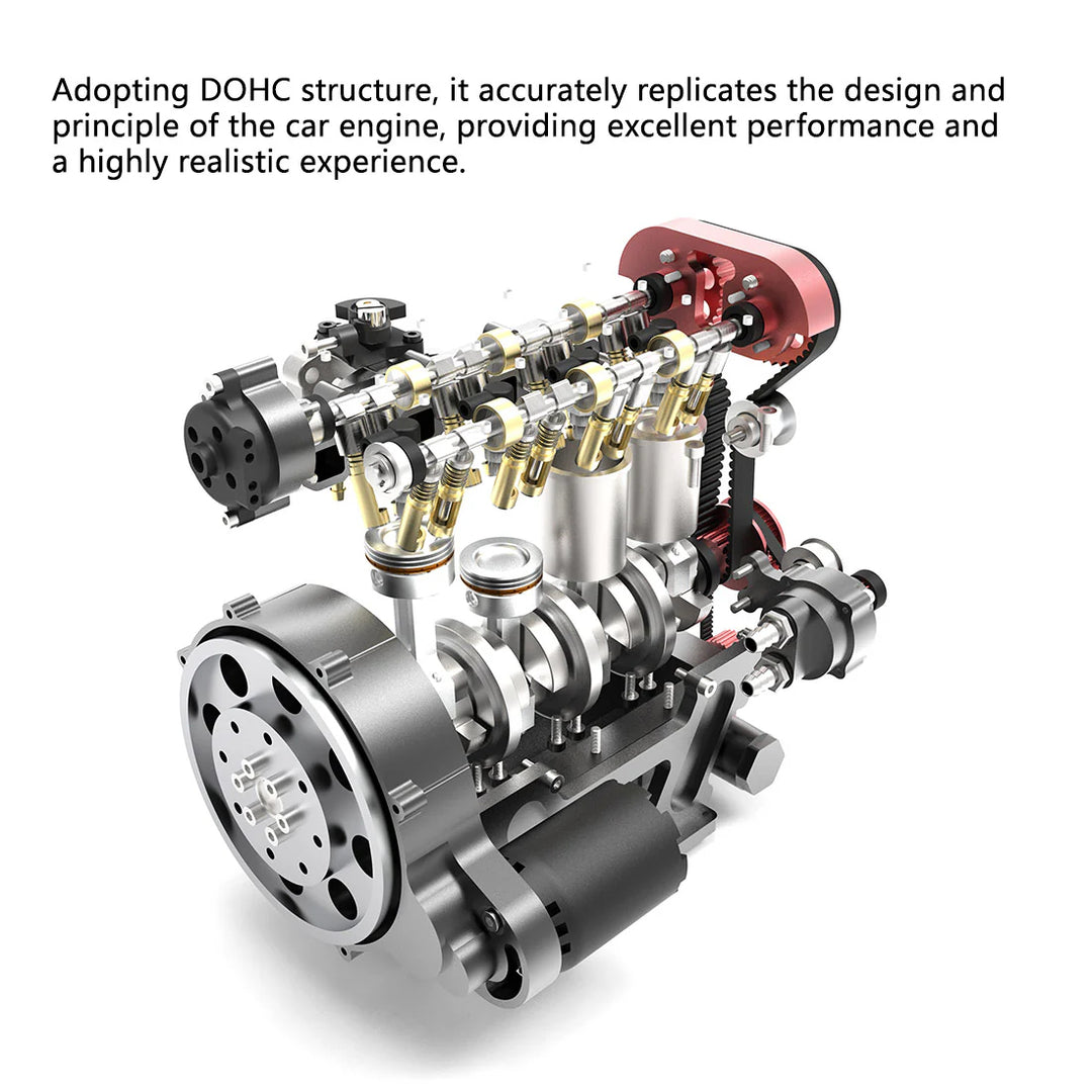 L4 Engine GS-L4 36cc DOHC Inline 4 Cylinder 4 Stroke Water-Cooled L4 RC Gasoline Engine Model that Works - Speed Up to 12,000rpm