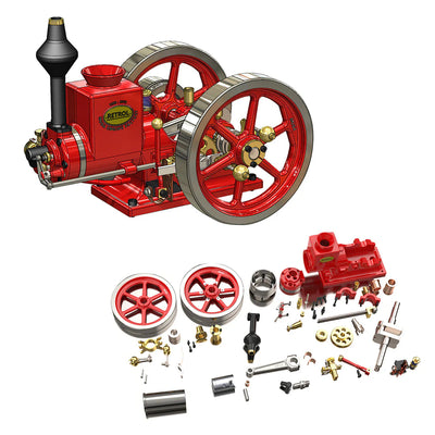 HM-01 7cc Antique Hit and Miss Engine 4-stroke Stationary Engine Horizontal IC Engine Model That Works