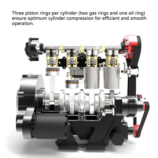 L4 Engine GS-L4 36cc DOHC Inline 4 Cylinder 4 Stroke Water-Cooled L4 RC Gasoline Engine Model that Works - Speed Up to 12,000rpm