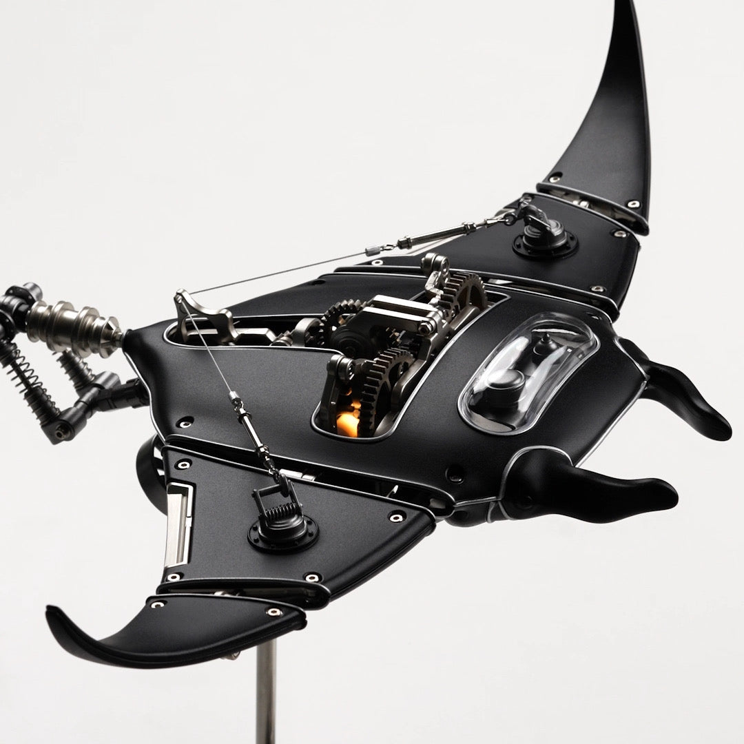 Innovative Mechanical Steampunk Style Manta Ray 3D Metal Model