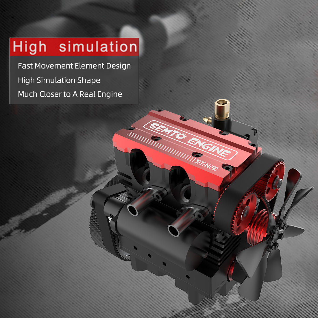 SEMTO ENGINE ST-NF2 7cc SOHC Nitro 4 Stroke 2 Cylinder Nitro Engine Model Kit