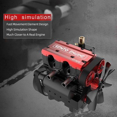 SEMTO ENGINE ST-NF2 7cc SOHC Nitro 4 Stroke 2 Cylinder Nitro Engine Model Kit