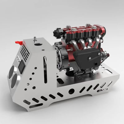 L4 Engine GS-L4 36cc DOHC Inline 4 Cylinder 4 Stroke Water-Cooled L4 RC Gasoline Engine Model that Works - Speed Up to 12,000rpm