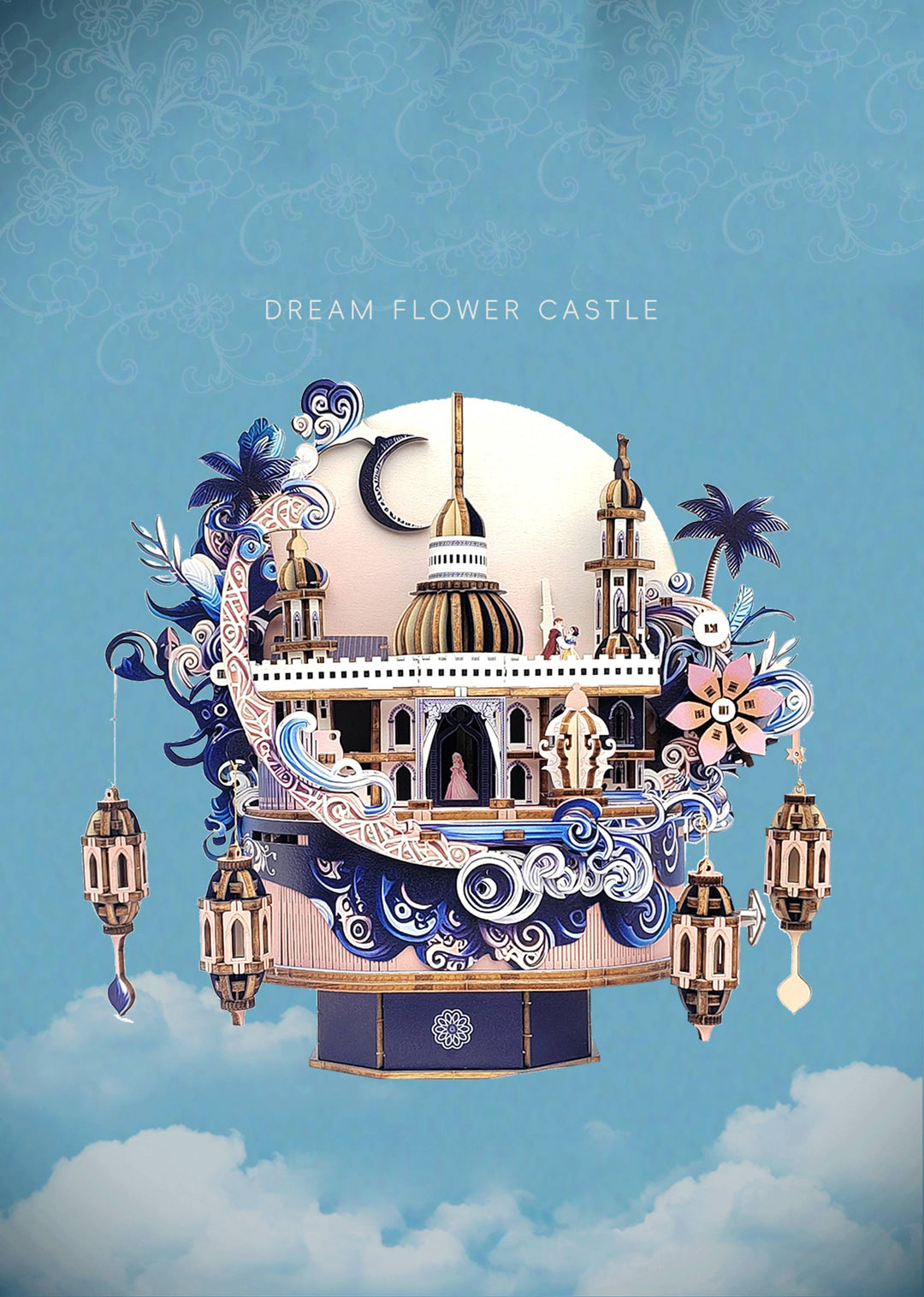 Dream Flower Castle Music Box 3D Wooden Puzzle