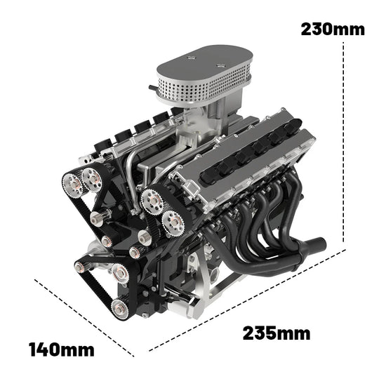 V12 Engine GS-V12 72CC DOHC 4-Stroke 12-Cylinder 48-Valve Water-Cooled Electric Start Gasoline Engine Model - V12 Engine Model That Works