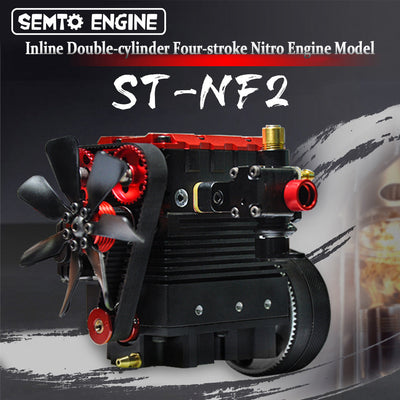 SEMTO ENGINE ST-NF2 7cc SOHC Nitro 4 Stroke 2 Cylinder Nitro Engine Model Kit