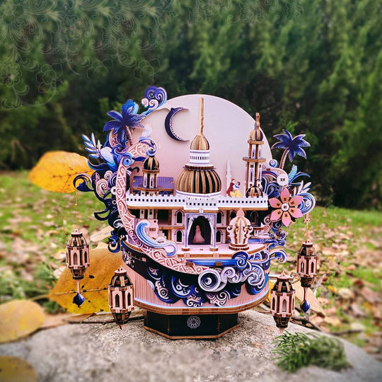 Dream Flower Castle Music Box 3D Wooden Puzzle