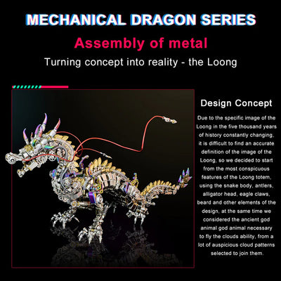 Mechanical Dragon 3D Metal Crafts DIY Assembly Model Kit Art Device-2030+PCS