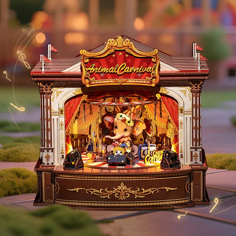Animal Carnival 3D Wooden Music Box