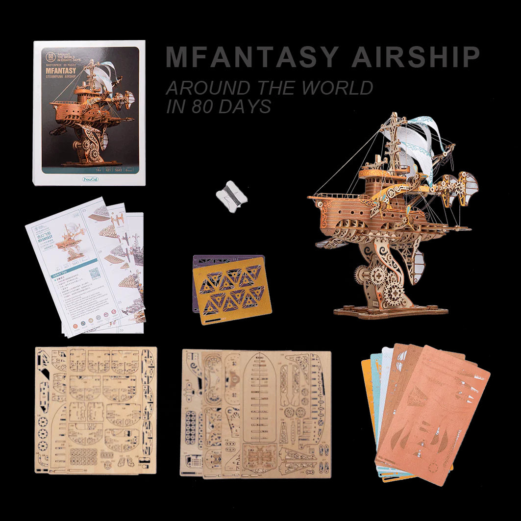 Masterpiece Fantasy Airships 3D Wooden Puzzle