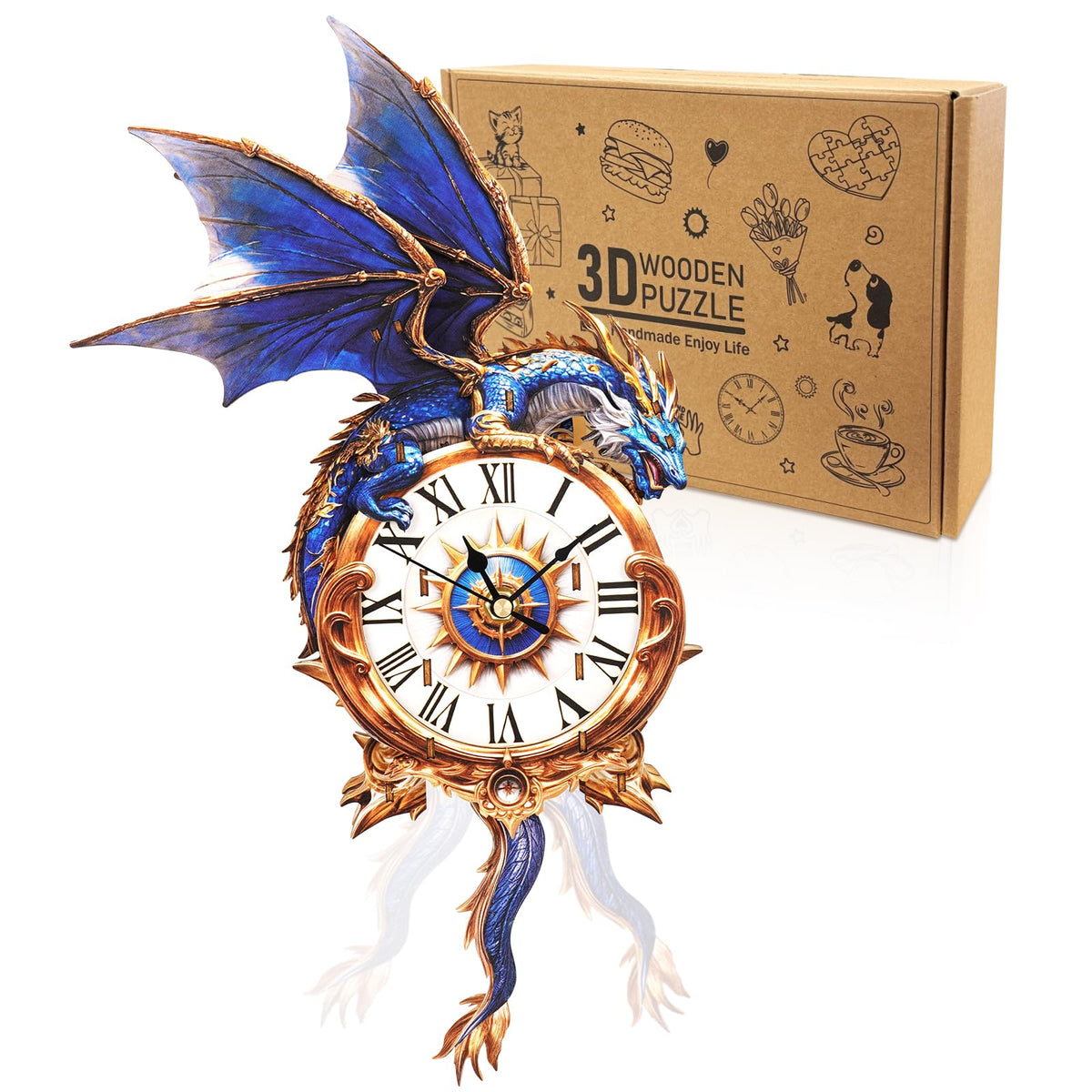 Dragon Clock 3D Wooden Puzzle