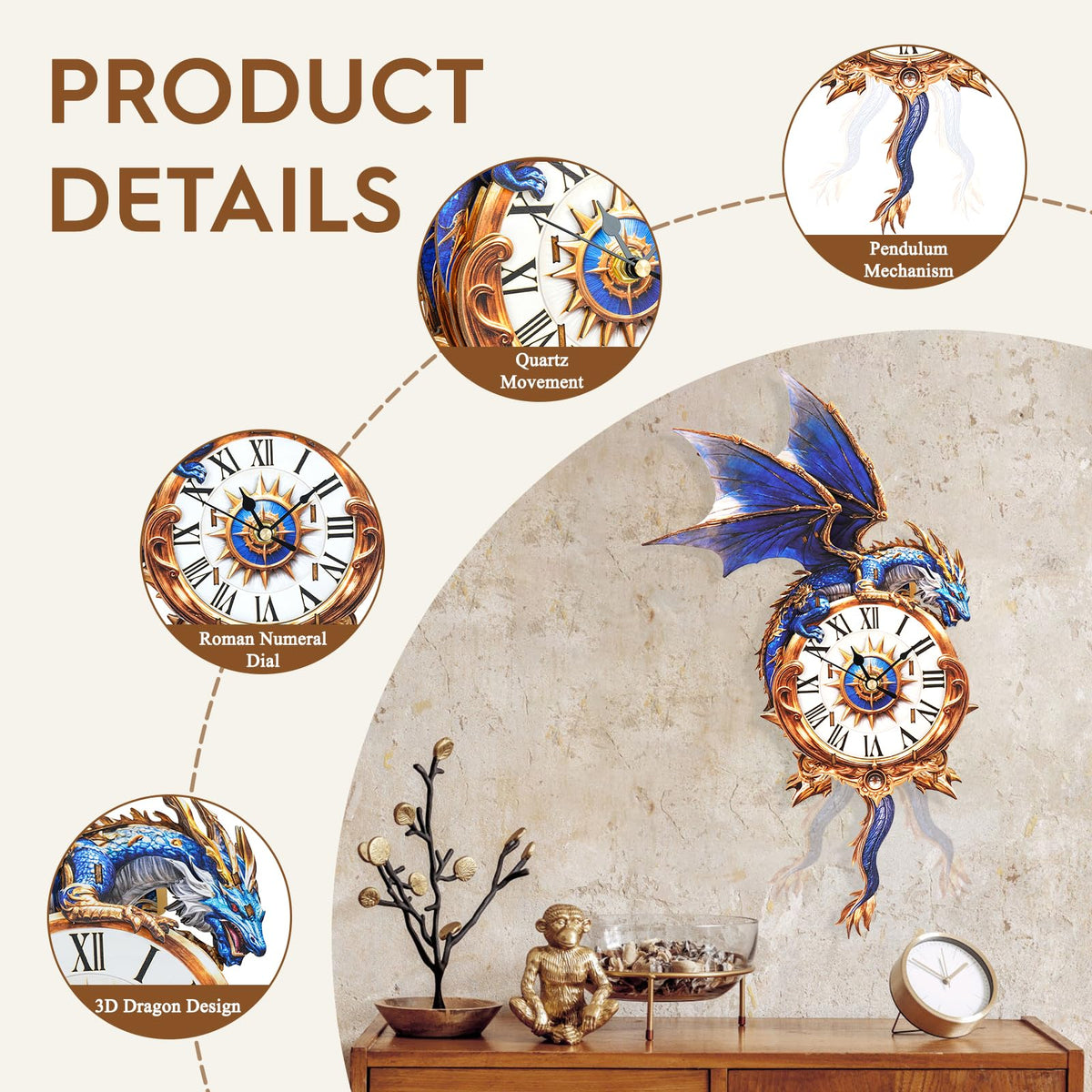 Dragon Clock 3D Wooden Puzzle