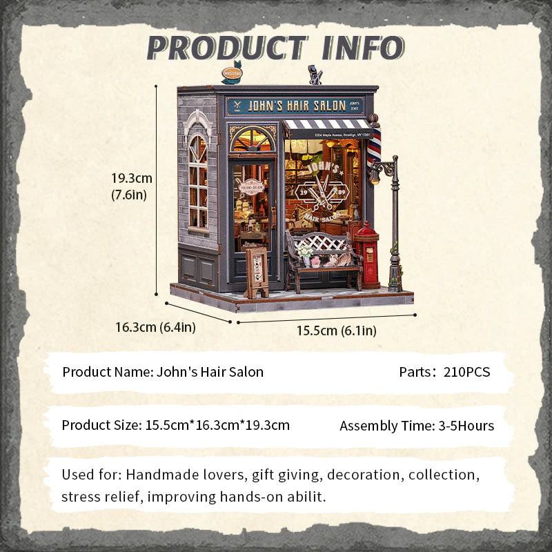 John's Hair Salon DIY Miniature House