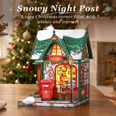 Snowy Night Post DIY Miniature House