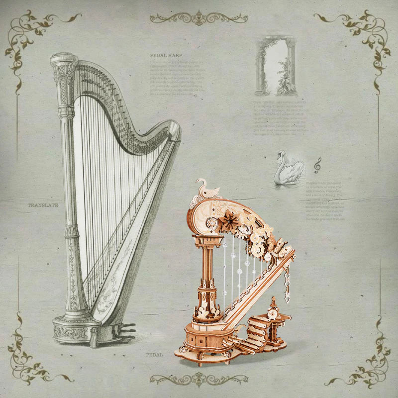 Magic Harp Music Box Wooden 3D Puzzle