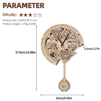 Mechanical Clock 3D Wooden Puzzle