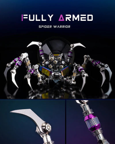 Cyberpunk Plasma Ball Spider 3D Metal Model