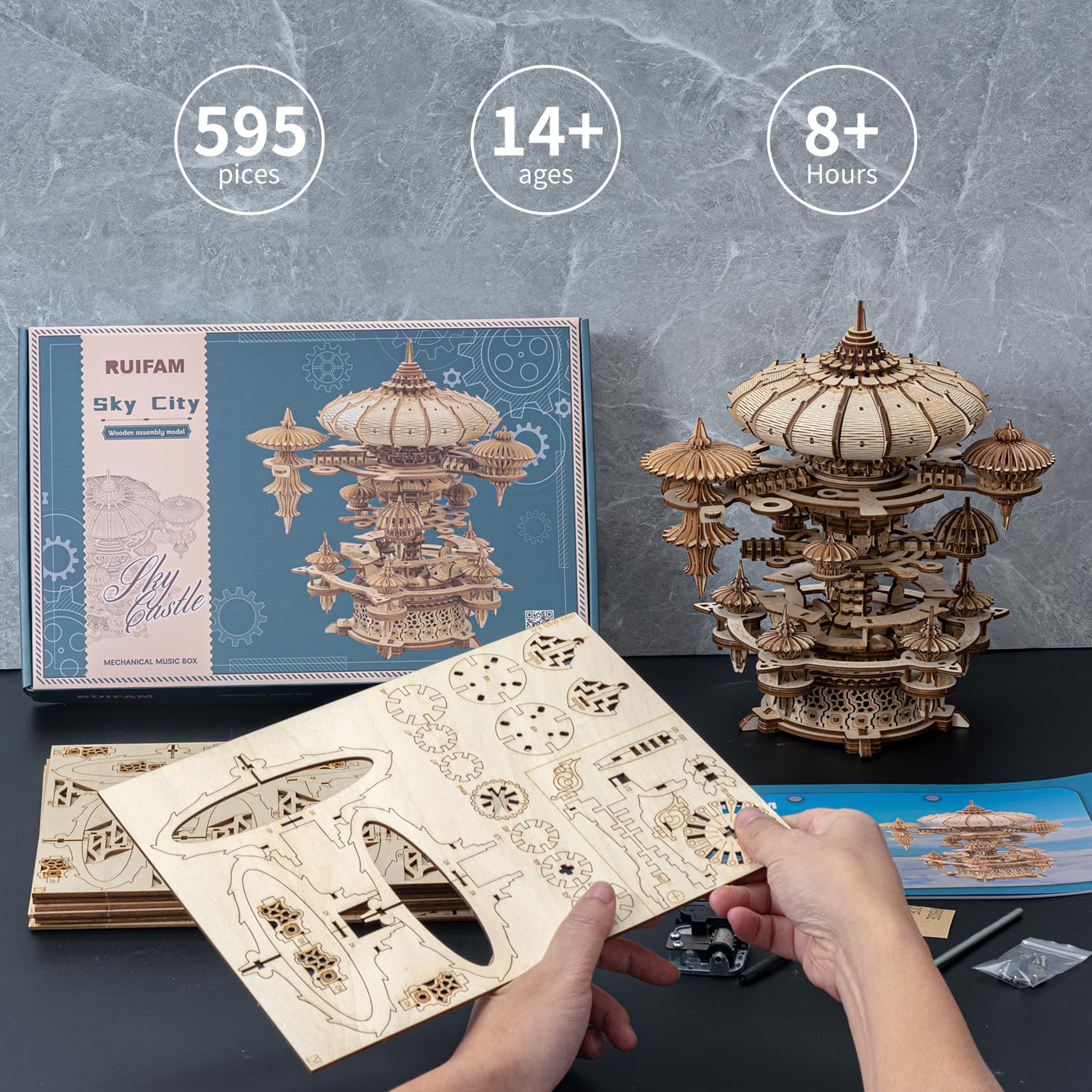 Mechanical SkyCity 3D Wooden Puzzle