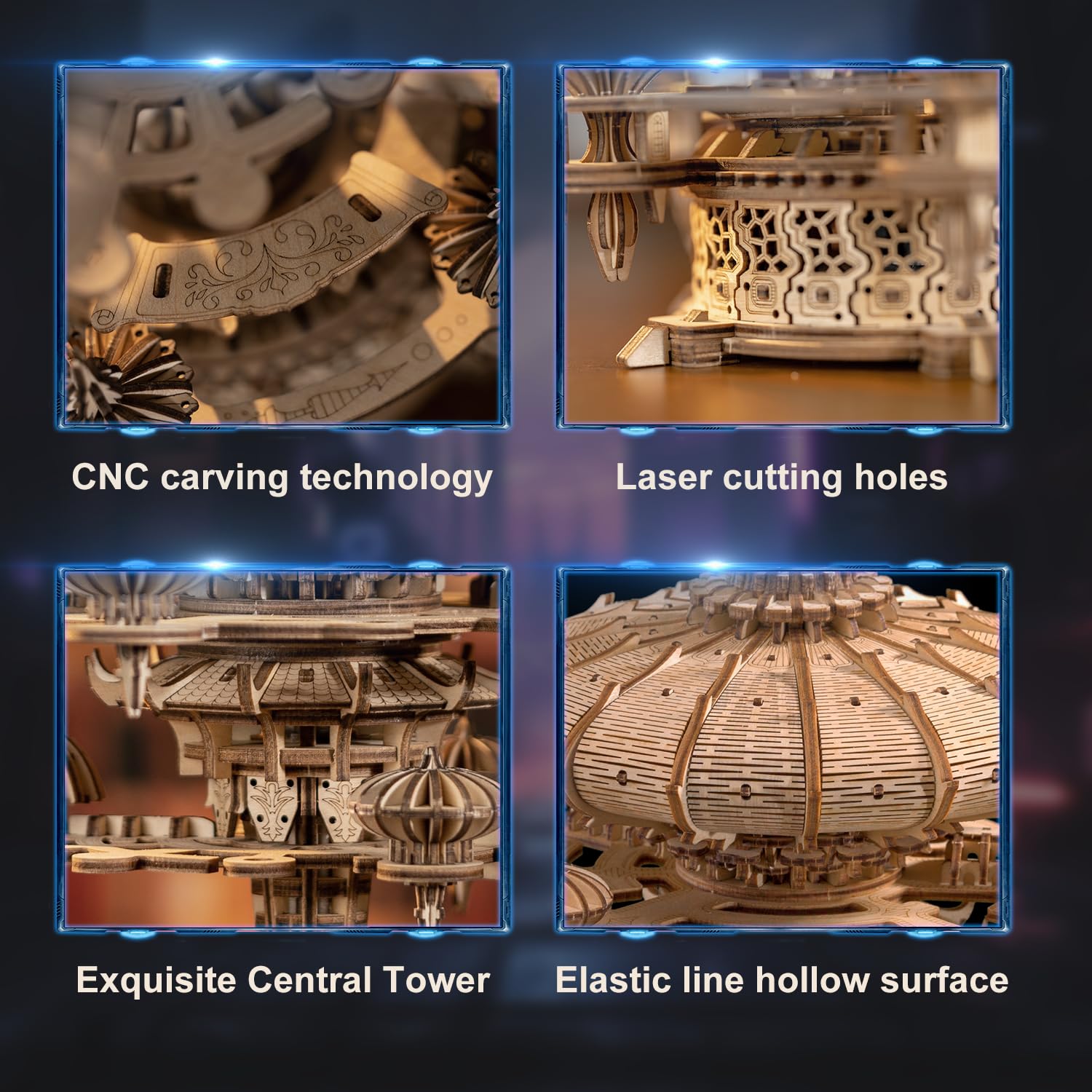 Mechanical SkyCity 3D Wooden Puzzle