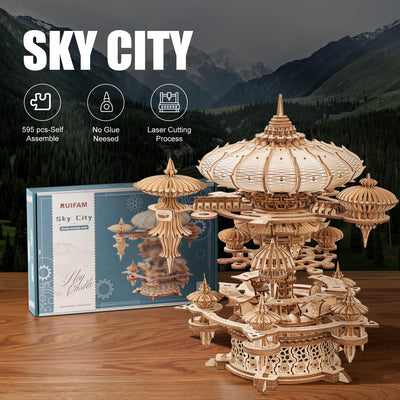 Mechanical SkyCity 3D Wooden Puzzle