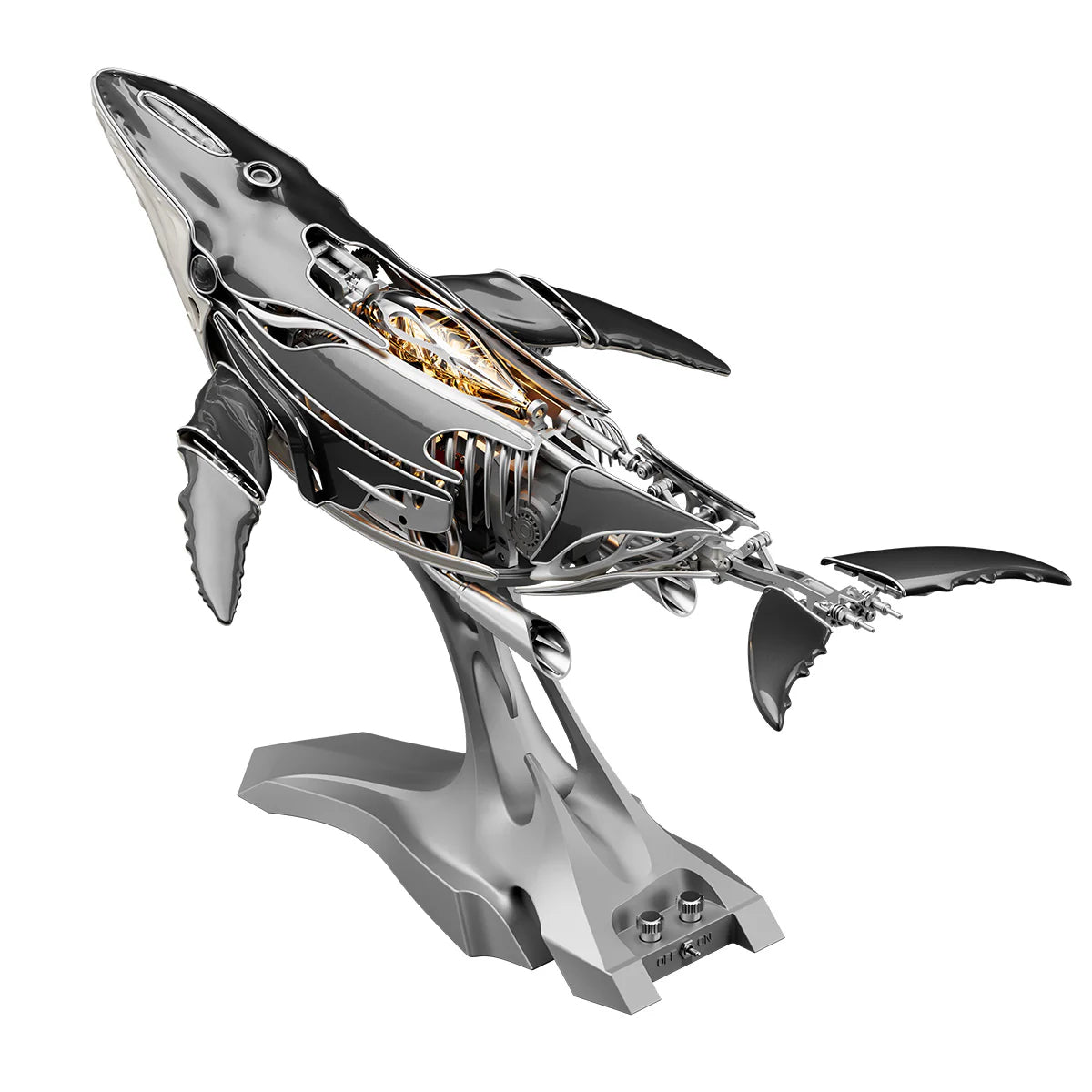 Mechanical Kinetic Humpback Whale Punk 3D Metal Model
