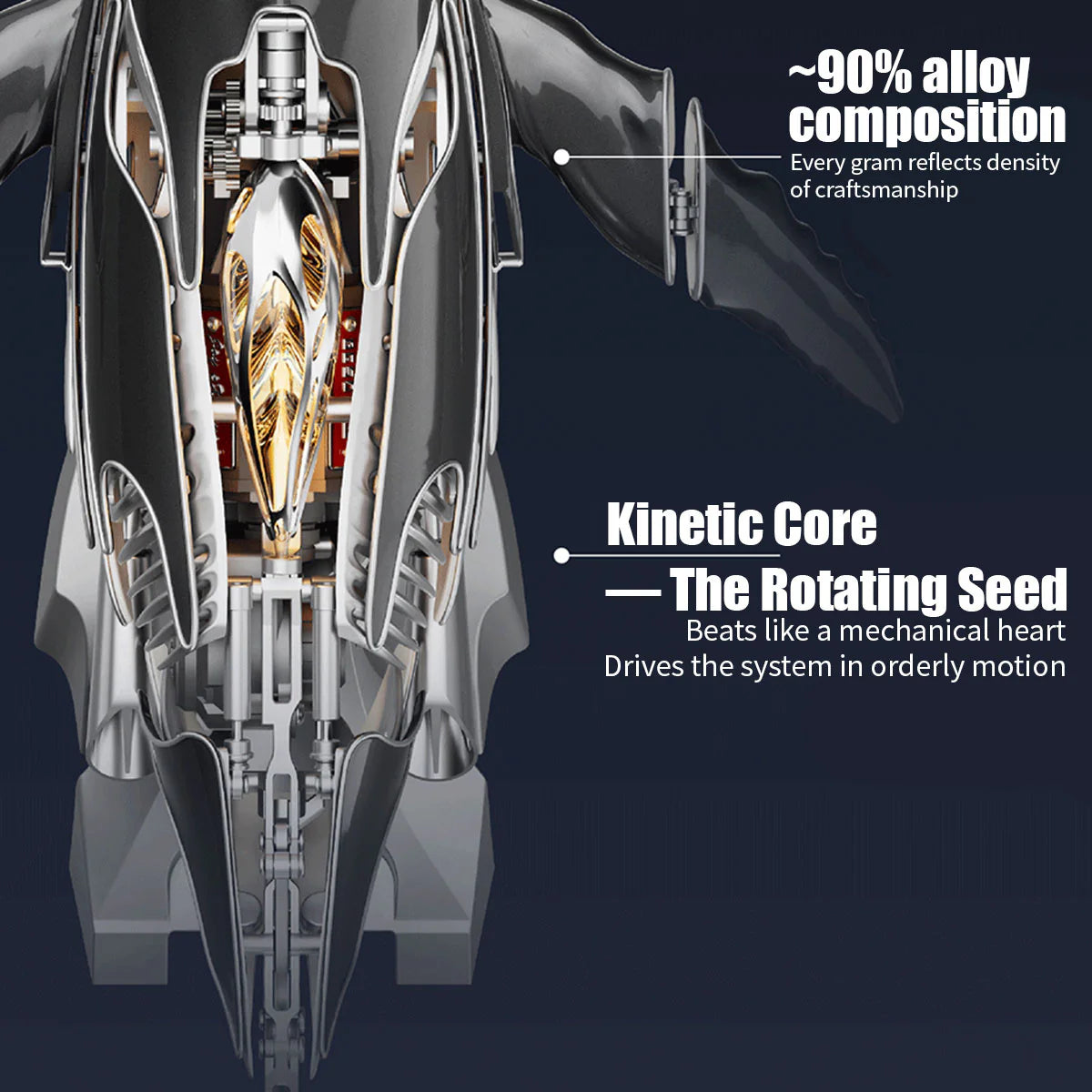 Mechanical Kinetic Humpback Whale Punk 3D Metal Model