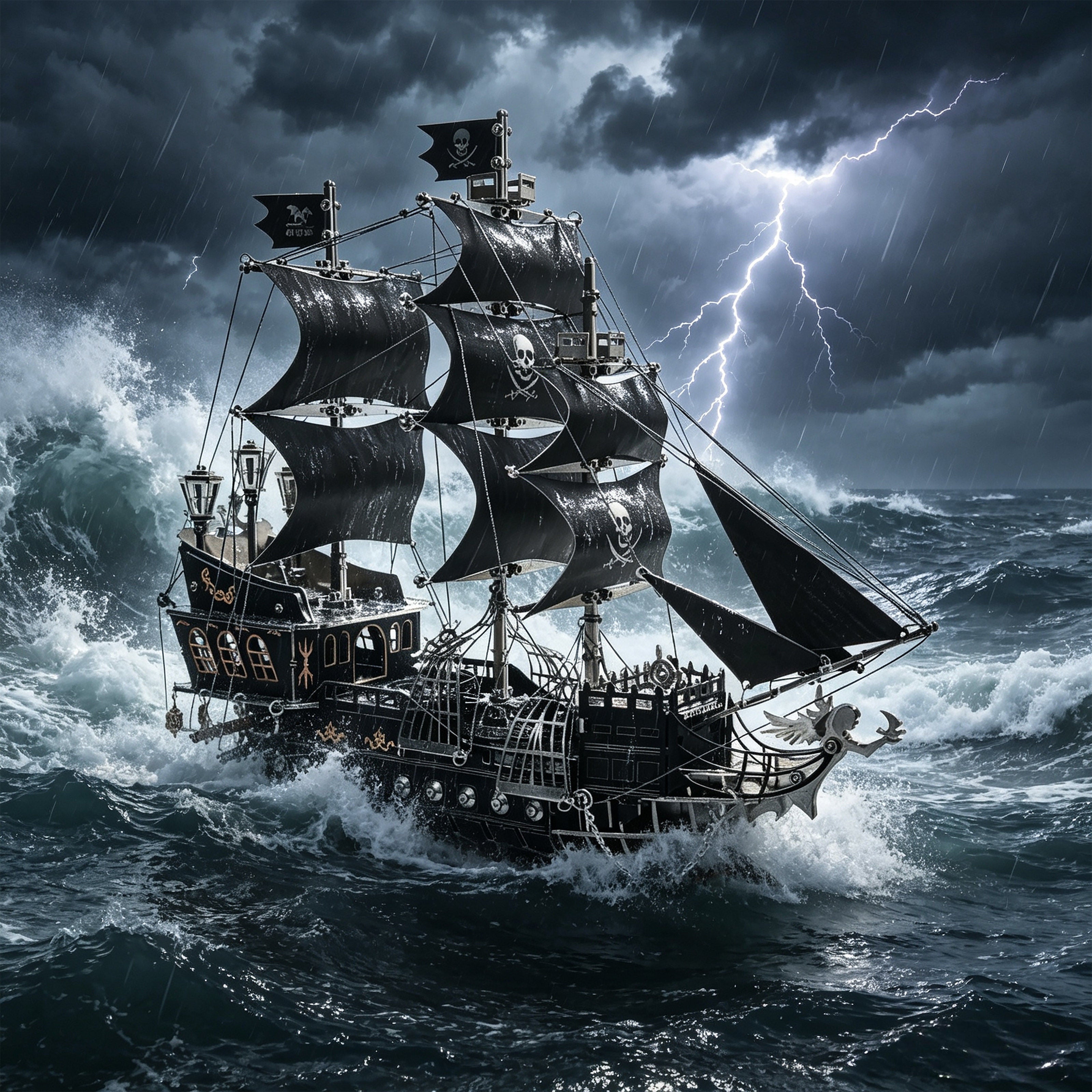 Pirate Ship 3D Metal Model