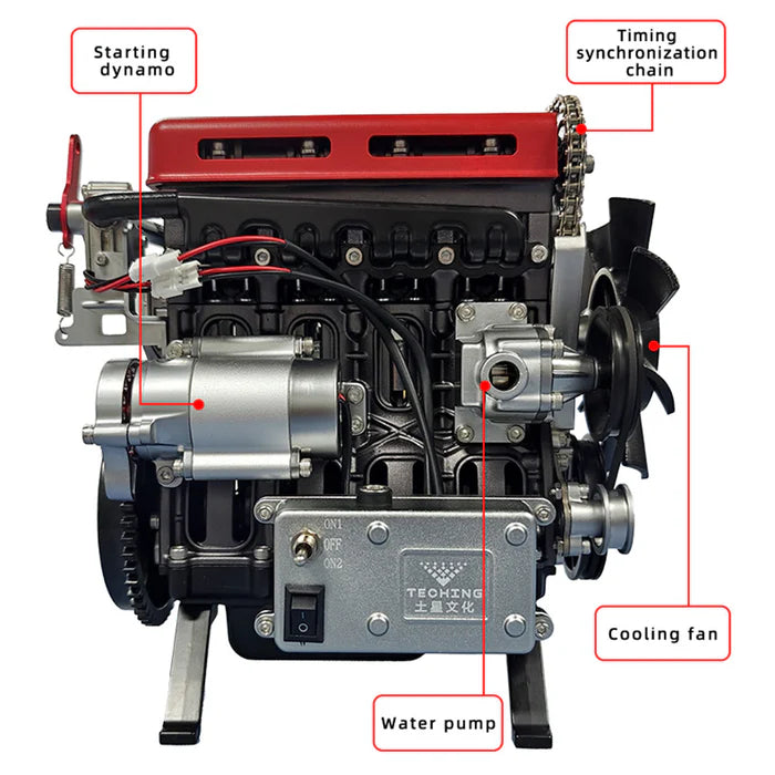 Full Metal 4 Cylinder L4 Engine Model Kit Upgraded Version