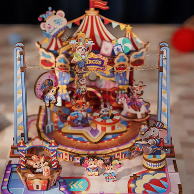 Circus Musical Puzzle DIY Rotating Box