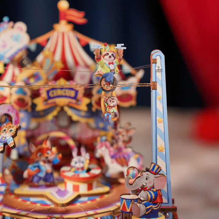 Circus Musical Puzzle DIY Rotating Box
