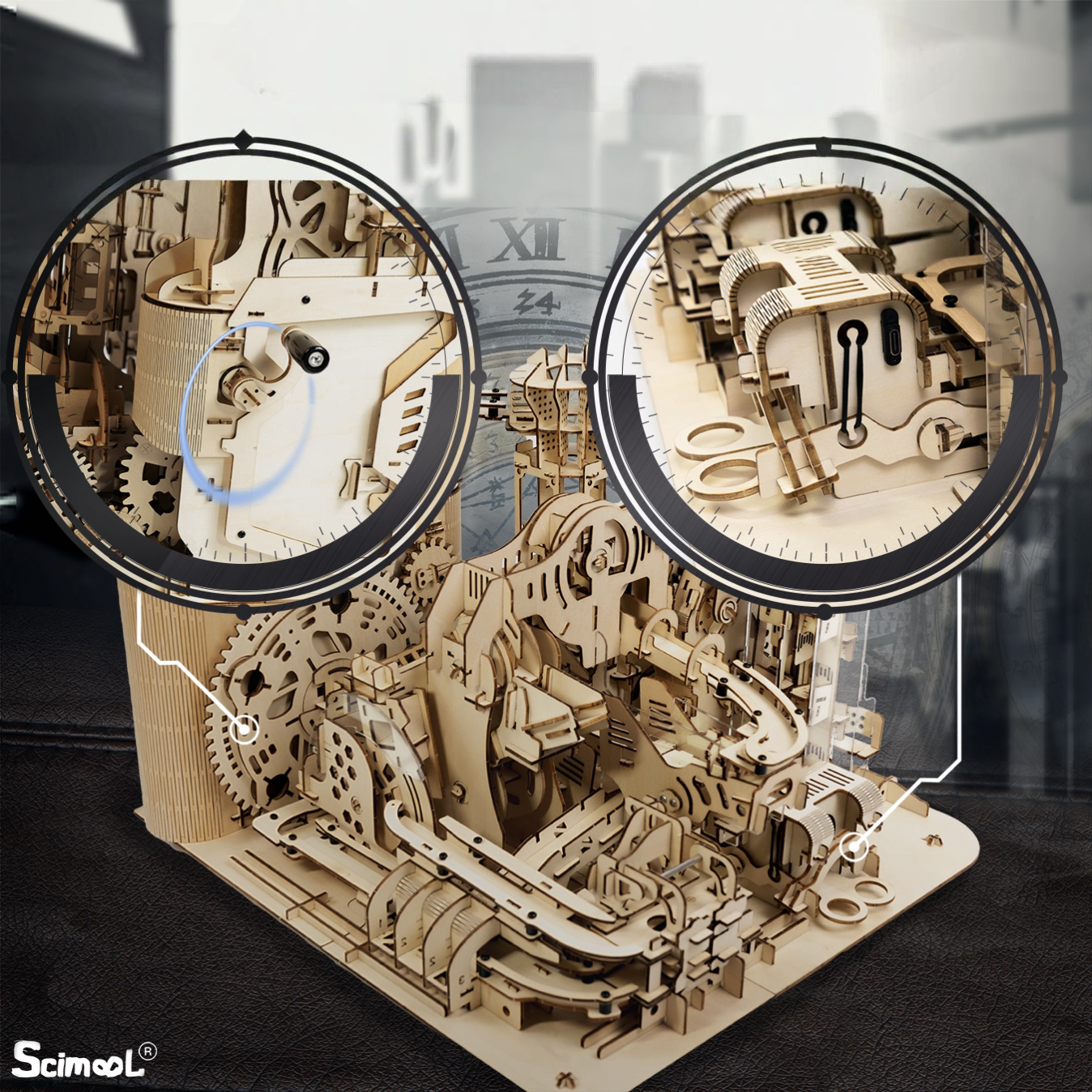 Mechanical Air Island Marble Run NEW  Version