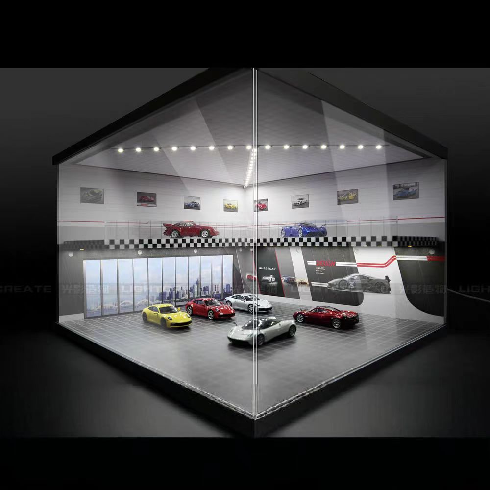 1/64 Scale Model Car Garage Display Case