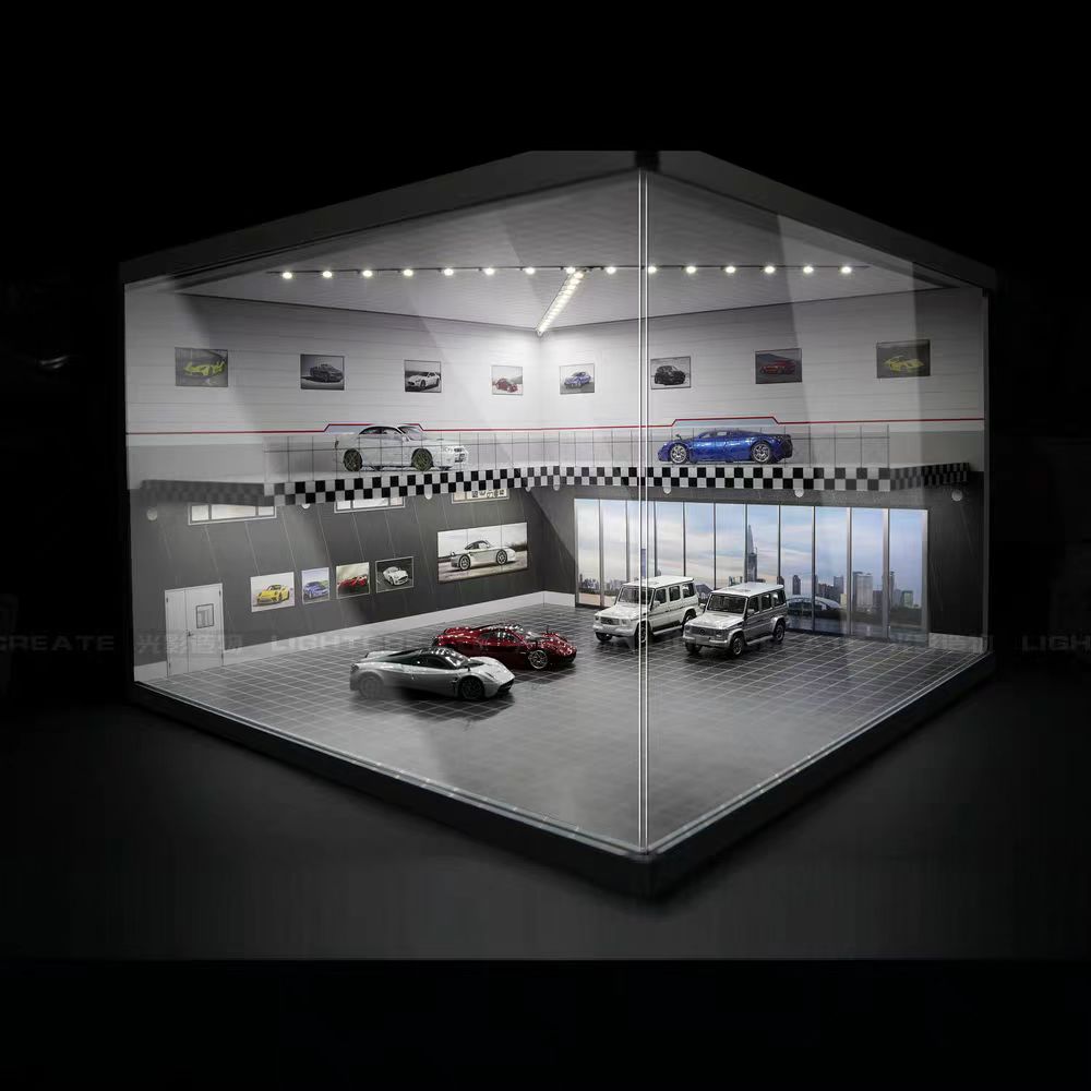 1/64 Scale Model Car Garage Display Case