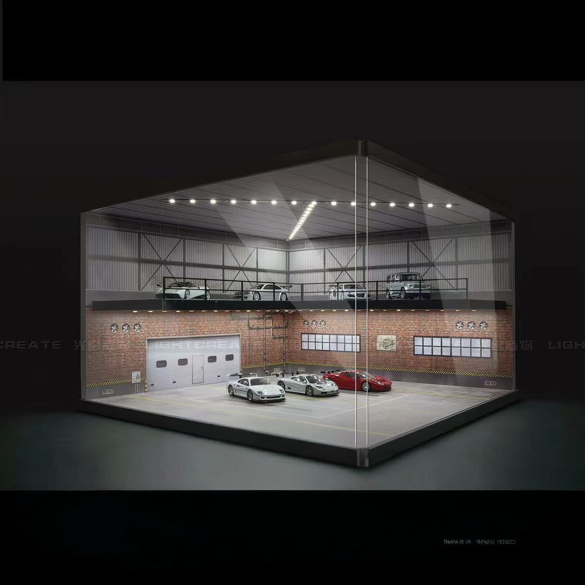 1/64 Scale Model Car Garage Display Case