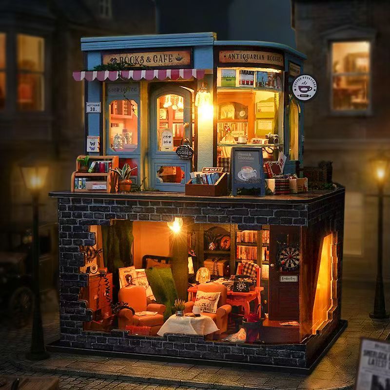 Book Café Mystery DIY Miniature House