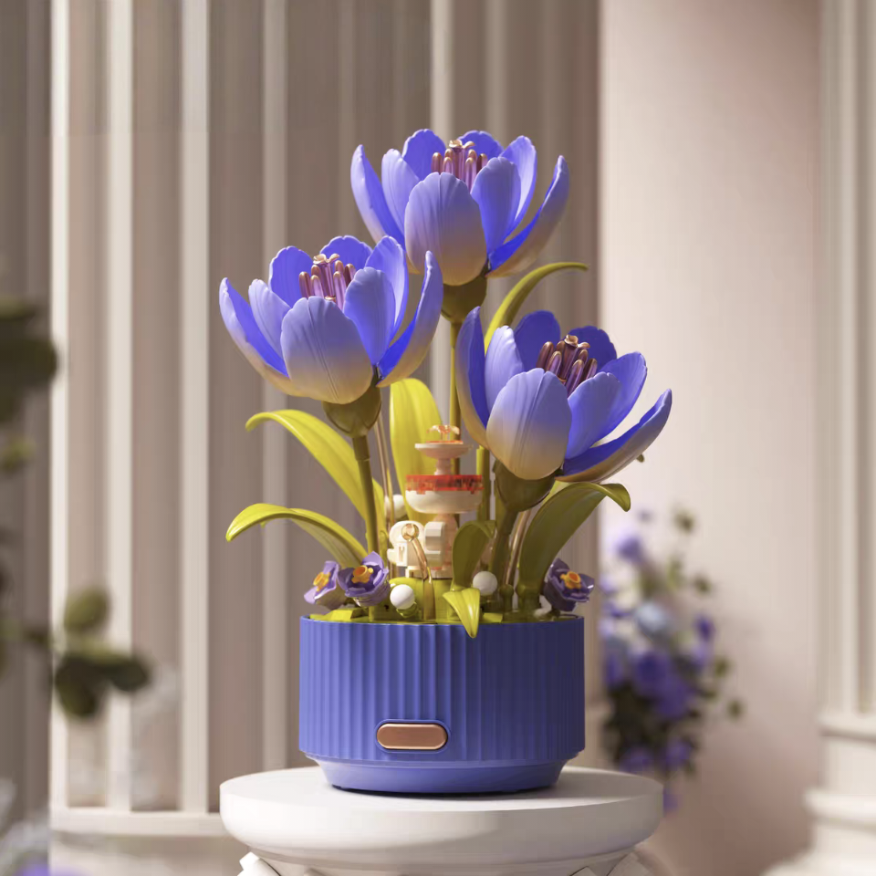 Purple Tulip Blocks 3D Puzzle