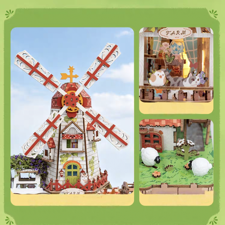 Floral Windmill 3D Wooden Puzzle