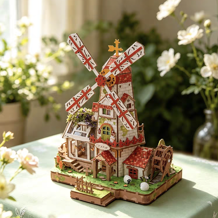 Floral Windmill 3D Wooden Puzzle