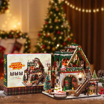 Snowy Christmas Lodge DIY Miniature House