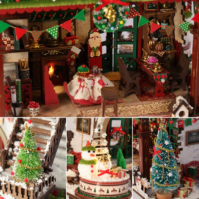 Snowy Christmas Lodge DIY Miniature House