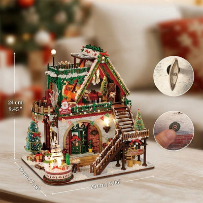 Snowy Christmas Lodge DIY Miniature House