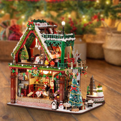 Snowy Christmas Lodge DIY Miniature House