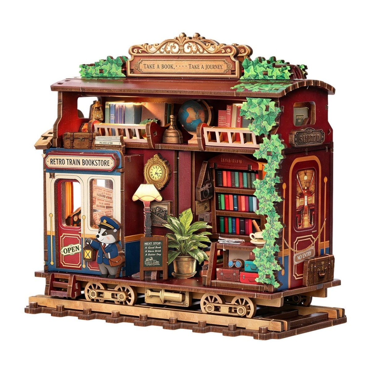 Train Bookstore DIY Miniature House